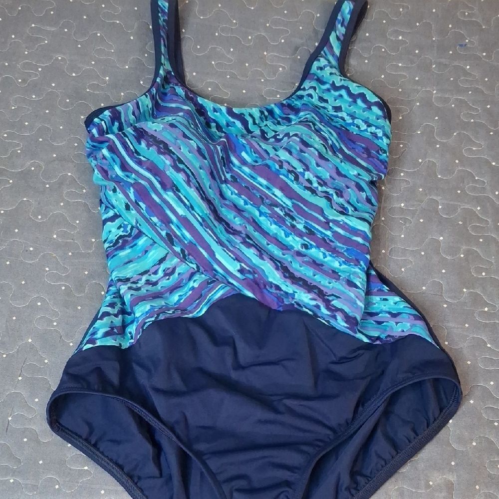 Lands' End Blue Swimsuit size 10 MAST
